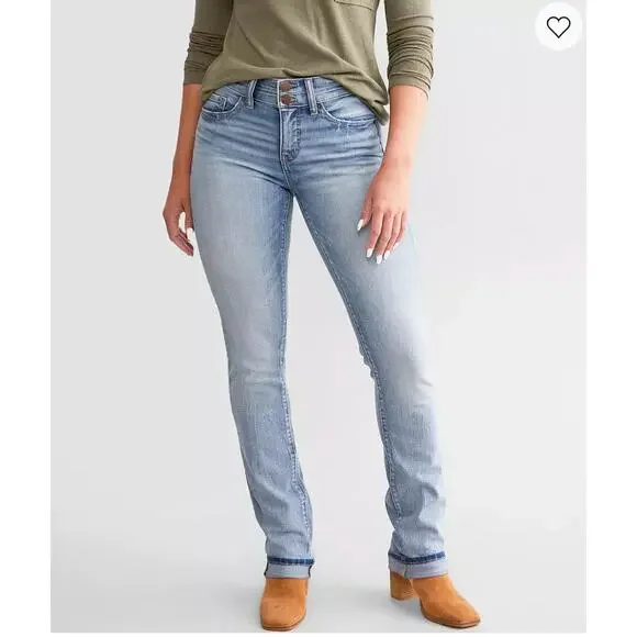 BKE Payton universal fit mid rise distressed straight jeans size 26x33 - Picture 2 of 8